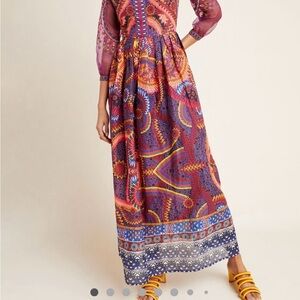 Anthropologie Maren Bohemian Long Sleeve Dress 16W